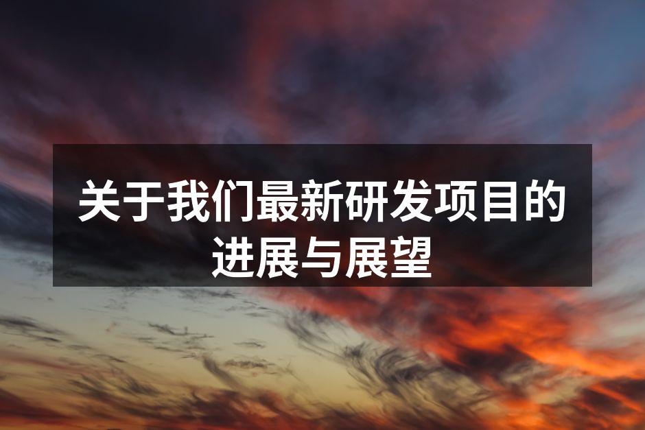 关于我们最新研发项目的进展与展望